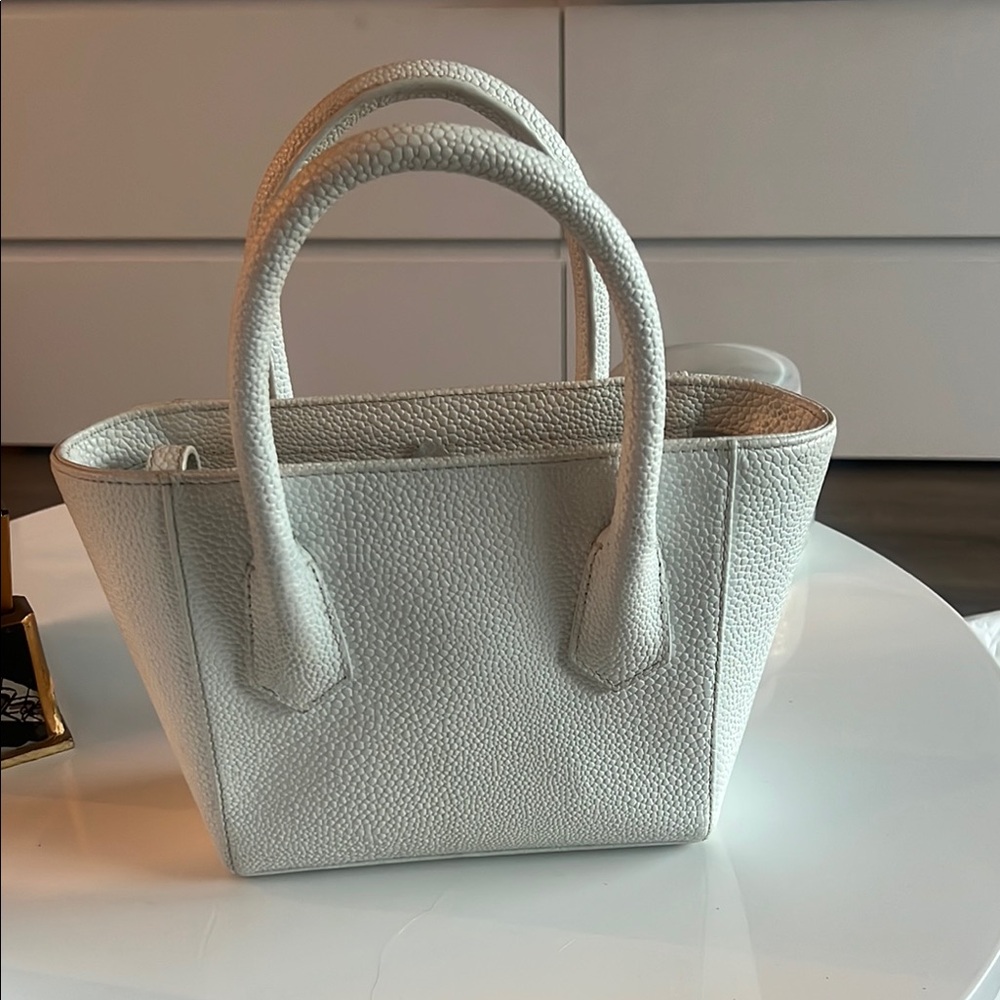 Dagne Dover White Mini Bag with Structured Design